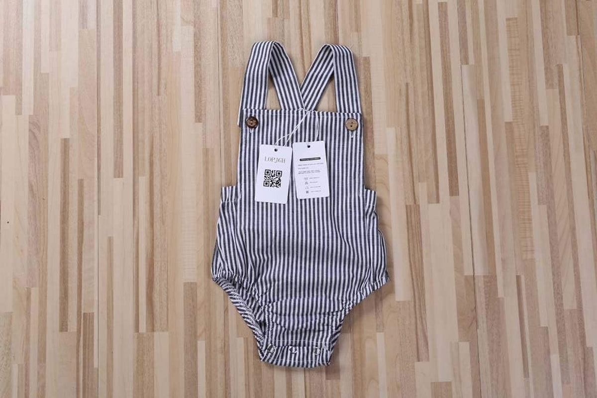 Newborn Baby Summer Romper Unisex Solid Color Button Jumpsuit Sleeveless Backless Overalls Outfits 1Pcs