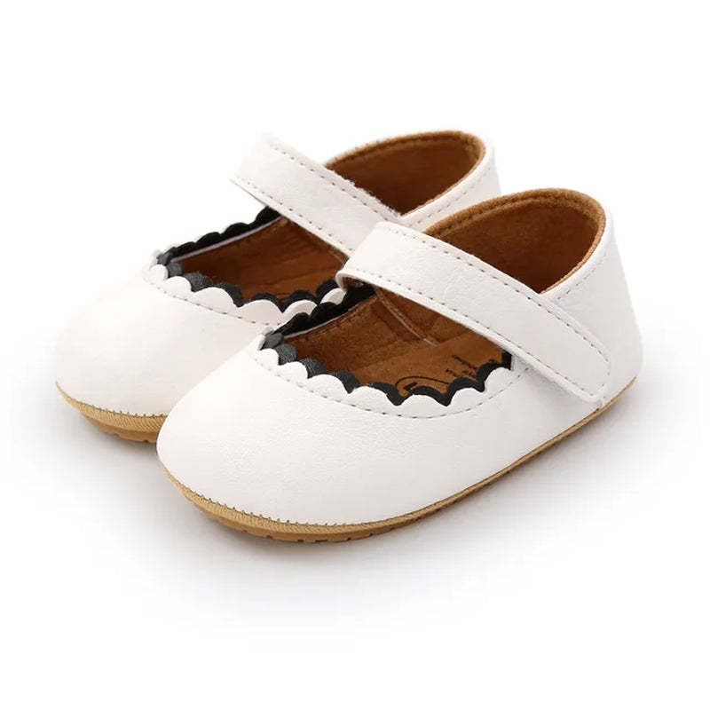 Baby Boys Girls Shoes Infant Leather Rubber Sole Anti-Slip Toddler First Walkers Crib Shoes Newborn Girl Princess