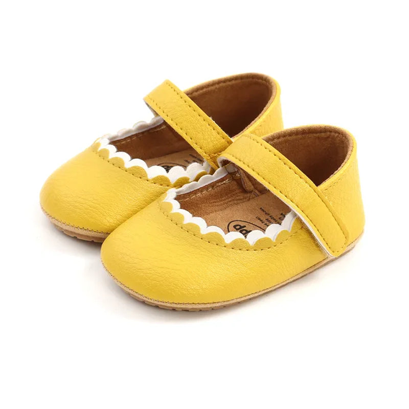 Baby Boys Girls Shoes Infant Leather Rubber Sole Anti-Slip Toddler First Walkers Crib Shoes Newborn Girl Princess