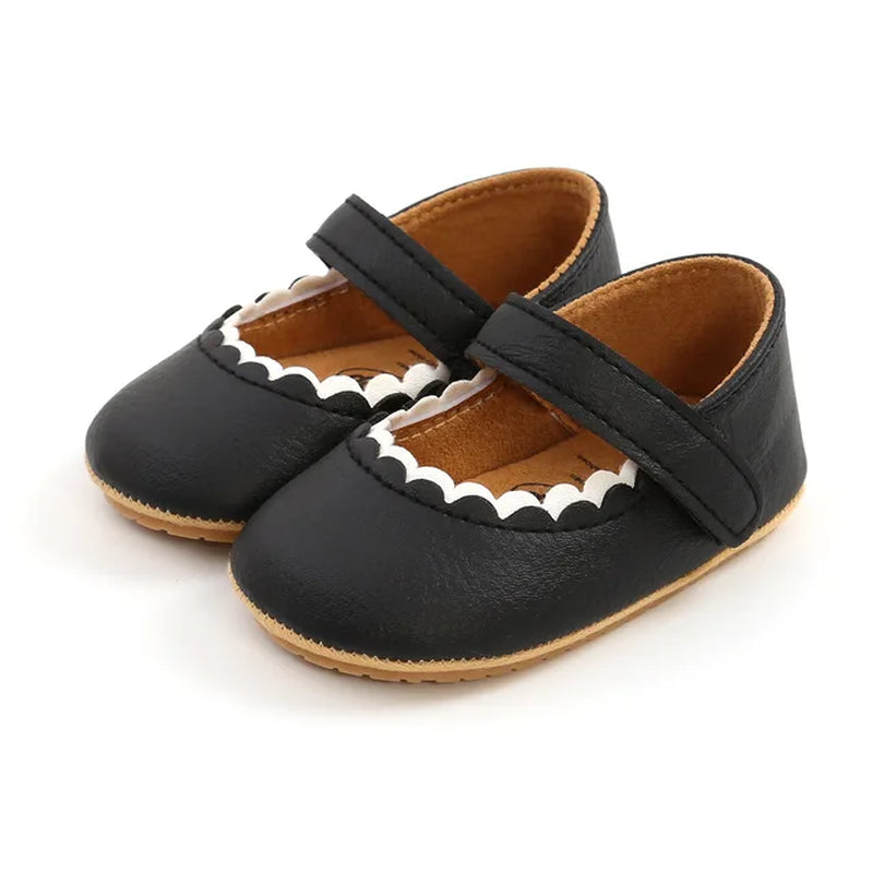 Baby Boys Girls Shoes Infant Leather Rubber Sole Anti-Slip Toddler First Walkers Crib Shoes Newborn Girl Princess