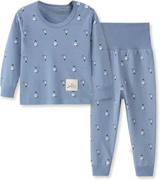 100% Organic Cotton Baby Boys Girls Pajamas Set Long Sleeve Sleepwear