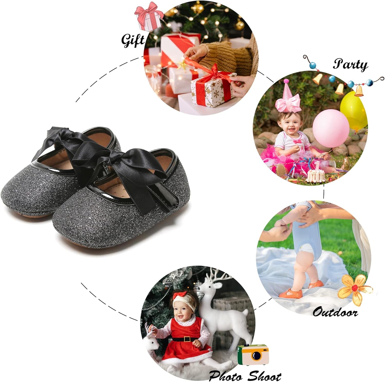 Soft Sole Baby Shoes - Infant Baby Walking Shoes Moccasinss Rubber Sole Crib Shoes