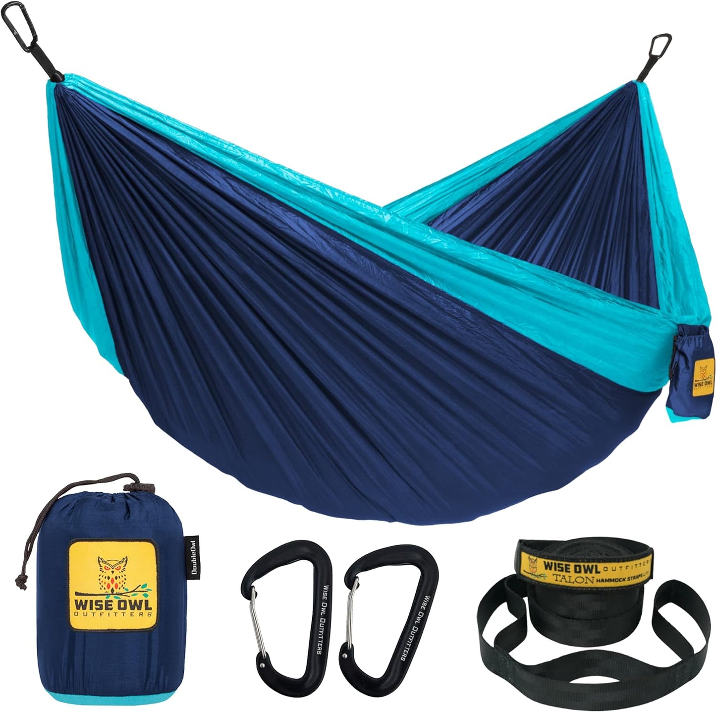 Camping Hammock - Camping Essentials, Portable Hammock W/Tree Straps, Single or Double Hammock for Outside, Hiking, and Travel