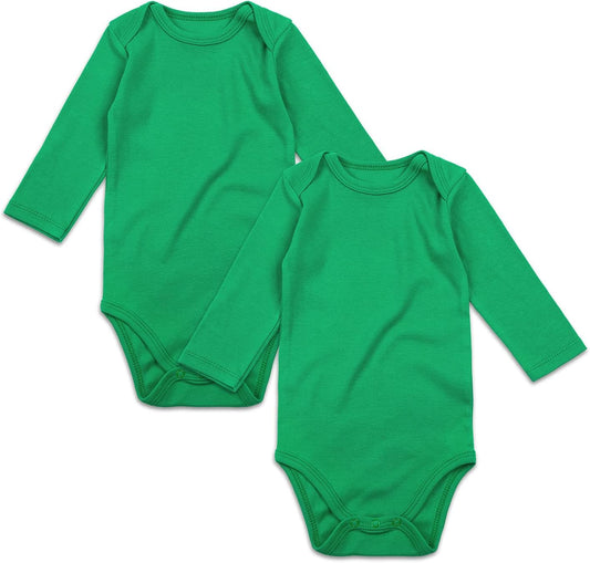 Baby Bodysuit Solid 2-Pack Unisex Onsies Cotton Newborn Boy Girl Undershirt Outfit 0-24 Months