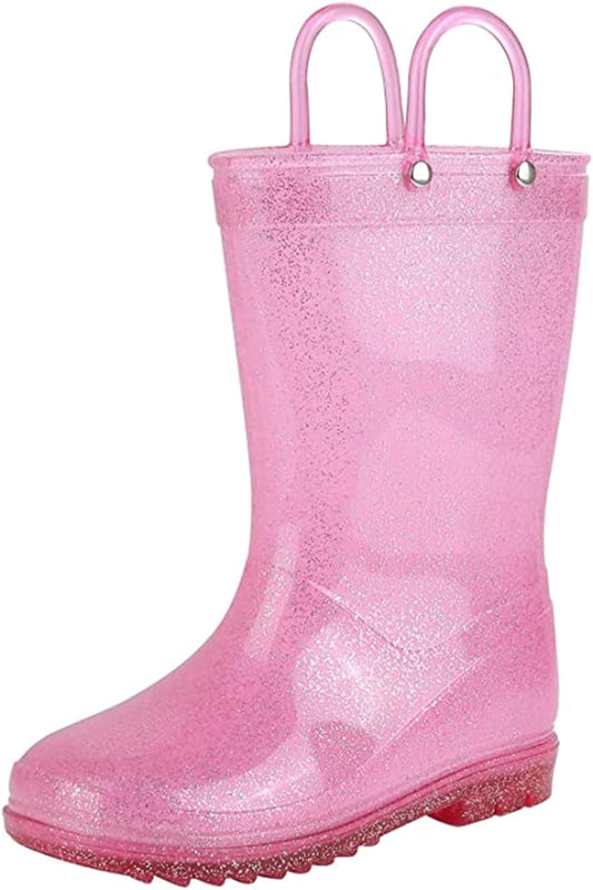 Kids Rain Boots for Boys Girls Waterproof Toddler Rain Boots with Easy-On Handles