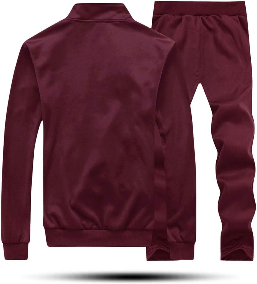 Men'S Tracksuit Set Full Zip Long Sleeve Jogging Running Sweatsuits