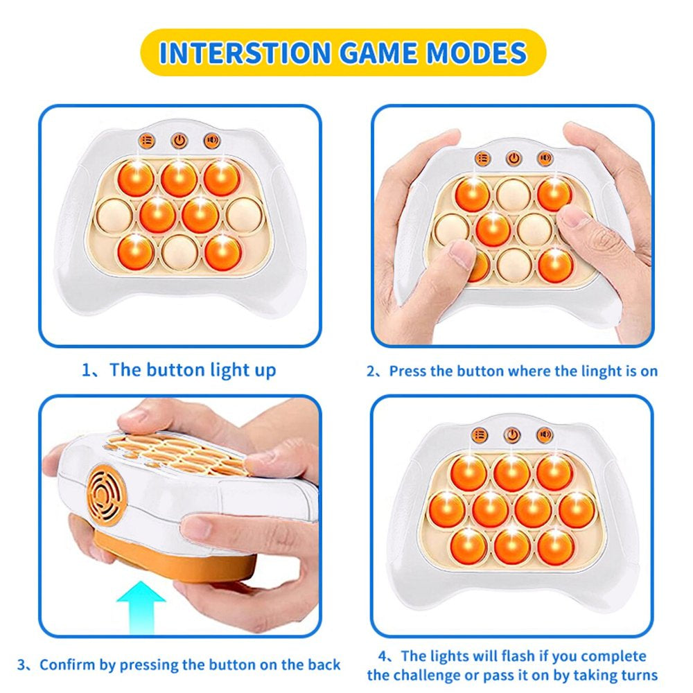 Quick Push Pop Game Controller, Electronic Pop Light up Fast Push Handheld Fidget Games for Kids Adults