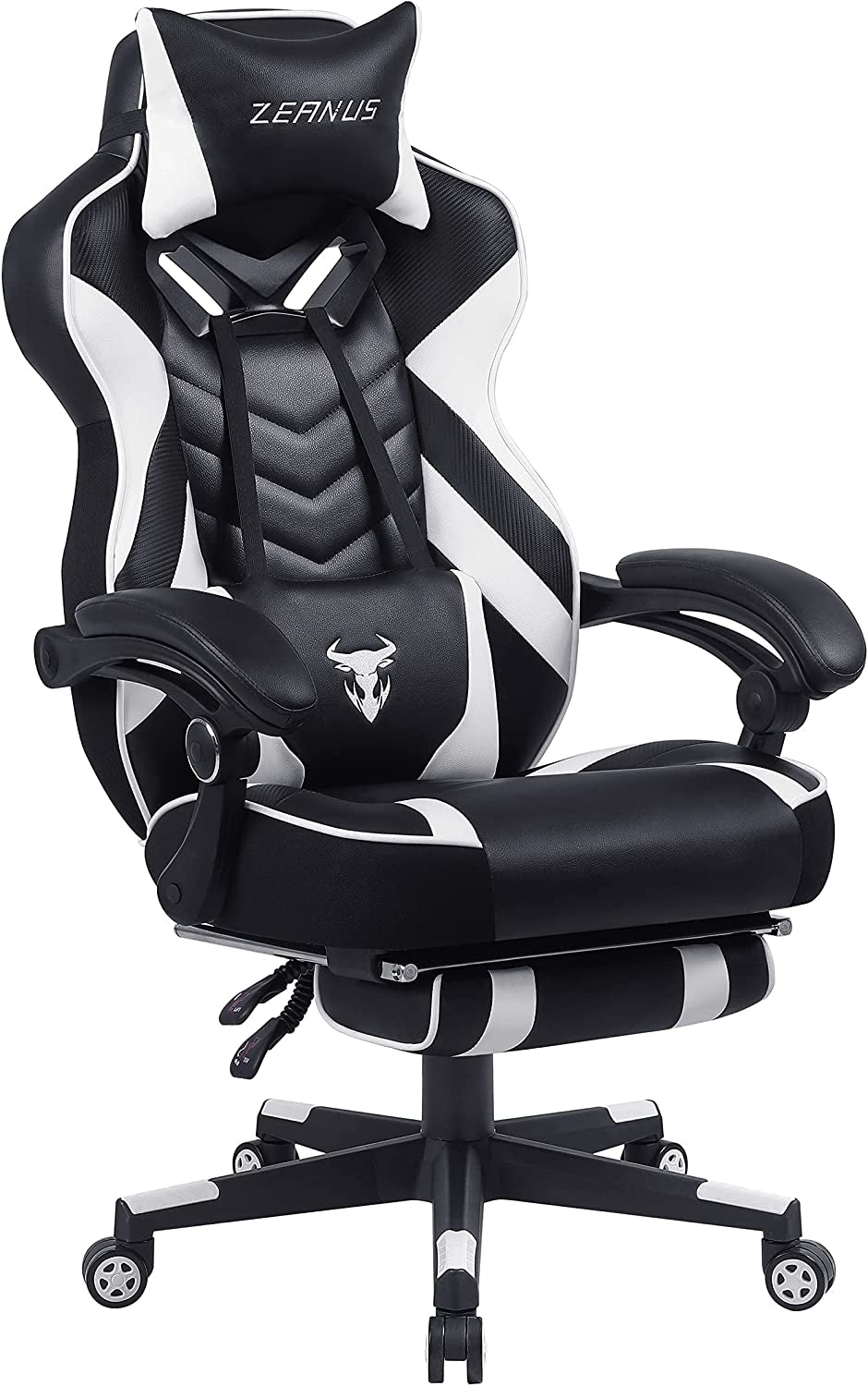 Gaming Chairs for Adults Black Recliner Computer Chair with Footrest Ergonomic PC Gaming Chair with Massage High Back Chair for Gaming Big and Tall Gamer Chair Large Computer Gaming Chair