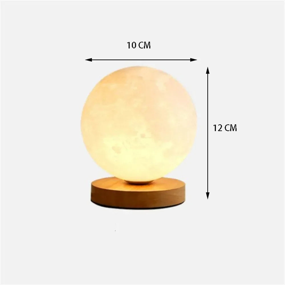 Creative 3D Moon Night Lamp Control 3 Colors Wire Led Desktop Lamp Lunar Night Light for Bedroom Decoration Birthday Gifts