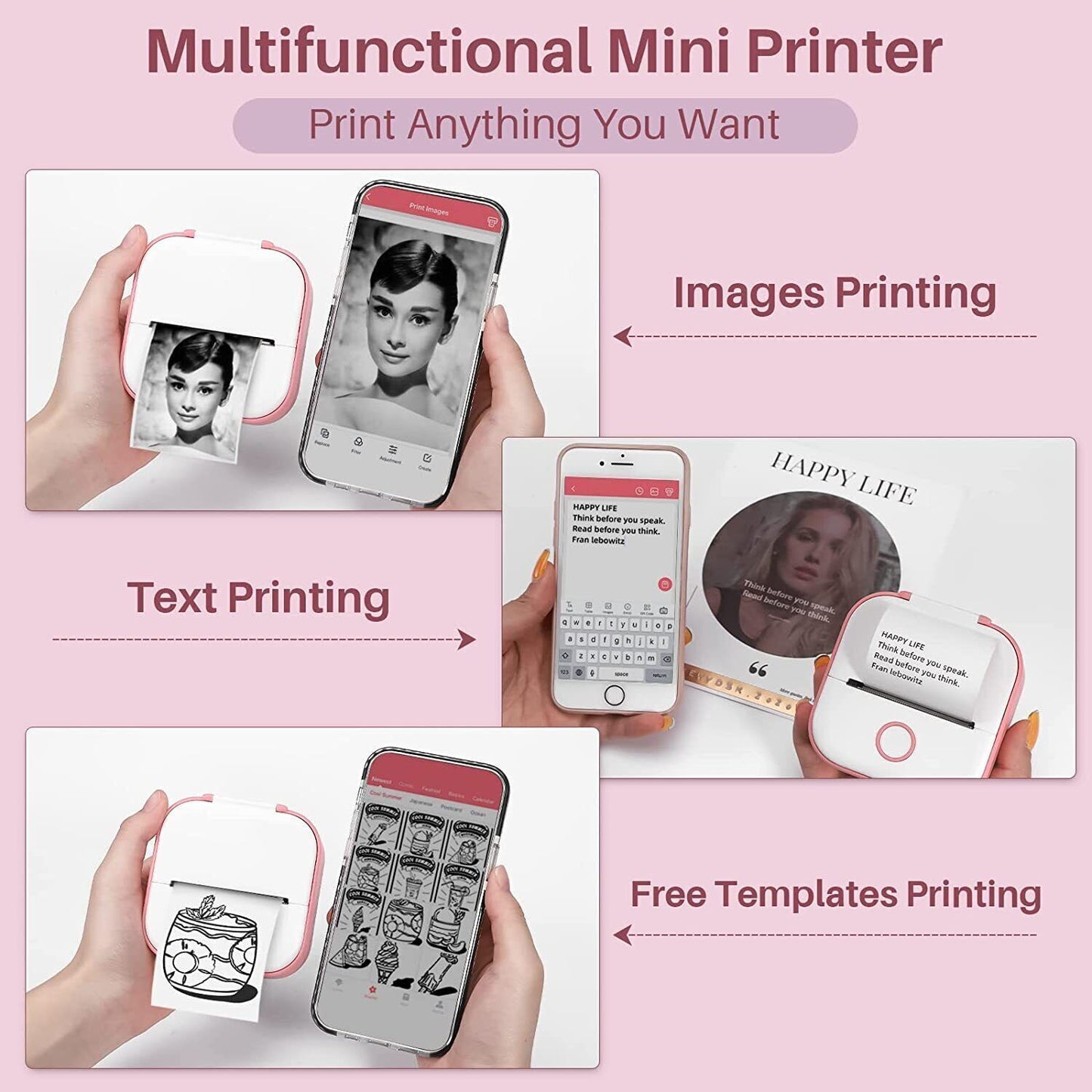 Phomemo T02 Portable Pocket Mini Thermal Printer Photo Inkless Bluetooth Home