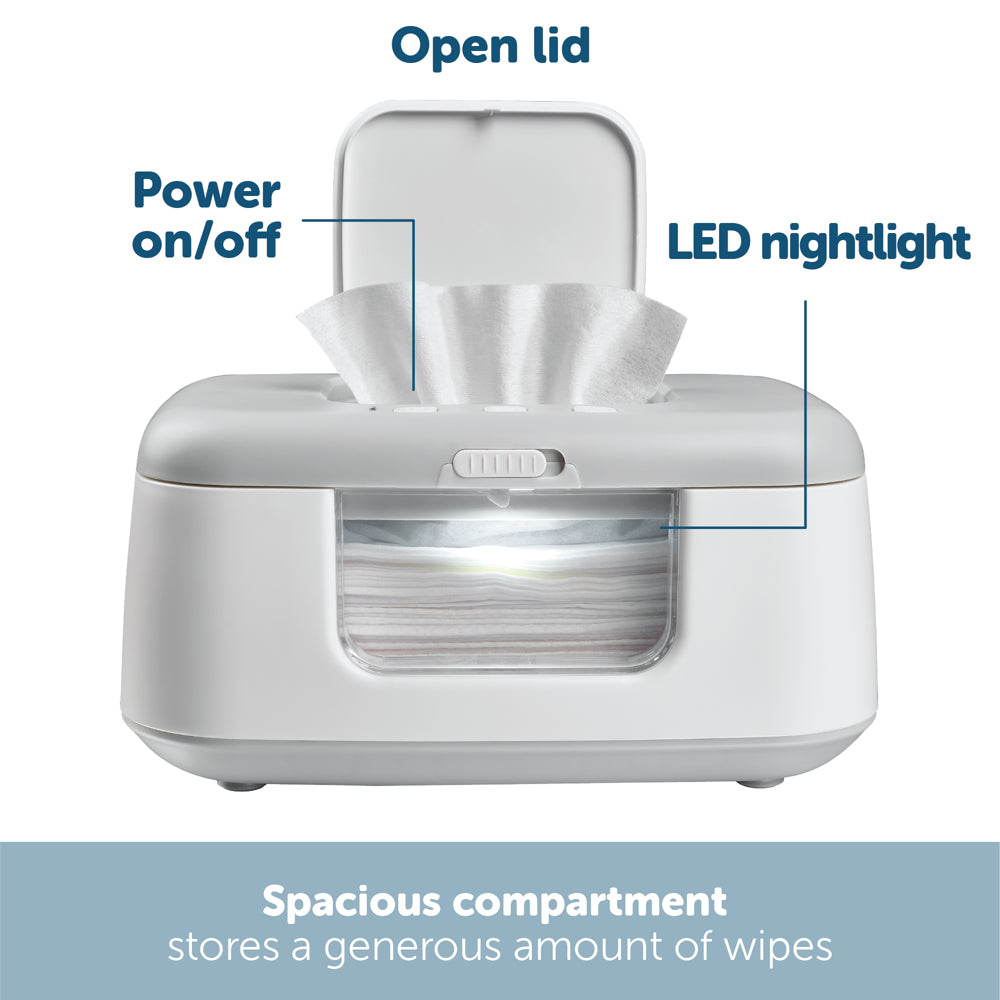 Baby Wipe Warmer & Dispenser with LED Changing Light & On/Off Switch by