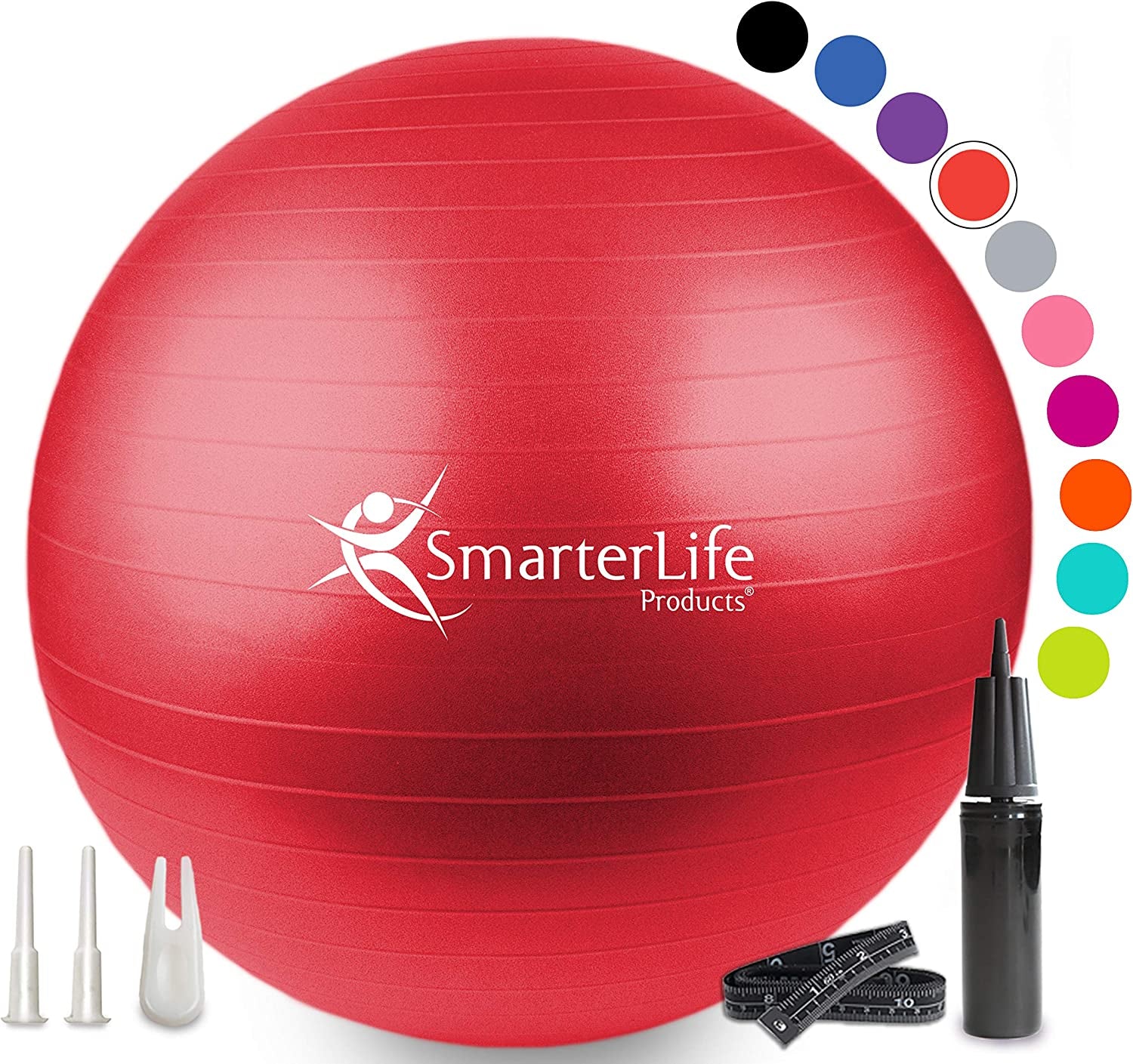 Exercise Ball for Yoga, Balance, Stability - Fitness, Pilates, Birthing, Therapy, Office Ball Chair, Flexible Seating - anti Burst, Non Slip, PRO Workout Guide by